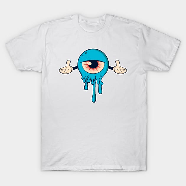 Dripping Cartoon Eye T-Shirt by Digster